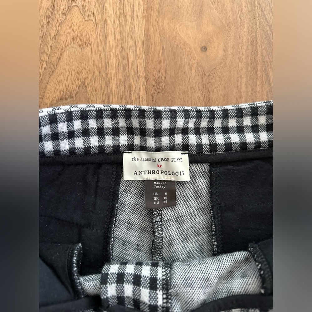 Anthropologie Black and White Checkered Cropped Pants - Picture 11 of 11